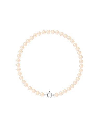 PERLINEA- Bracelet- Perles de Culture d'Eau Douce Rose 4-5 mm- Bijou Femme