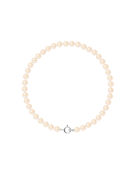 PERLINEA- Bracelet- Perles de Culture d'Eau Douce Rose 4-5 mm- Bijou Femme