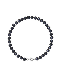 PERLINEA- Bracelet Perles de Culture Ronde 5-6 mm Black Tahiti- Bijou Femme