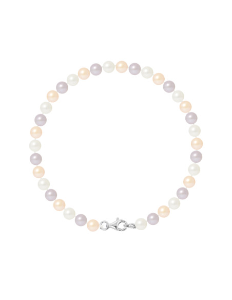 PERLINEA- Bracelet Perles de Culture Ronde 5-6 mm Multicolor- Bijou Femme