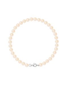 PERLINEA- Bracelet Perles de Culture Ronde 5-6 mm Rose Naturel- Bijou Femme