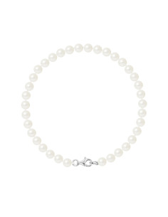 PERLINEA- Bracelet Perles de Culture Ronde 5-6 mm Blanc Naturel- Bijou Femme