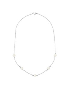 PERLINEA- Collier Perles de Culture Ronde 6-7 mm Blanc Naturel- Bijou Femme