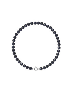 PERLINEA- Bracelet Perles de Culture Ronde 4-5 mm Black Tahiti- Bijou Femme 