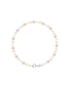 PERLINEA- Bracelet Perles de Culture Ronde 4-5 mm Multicolor- Bijou Femme
