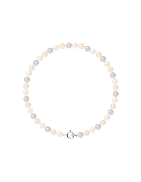 PERLINEA- Bracelet Perles de Culture Ronde 4-5 mm Multicolor- Bijou Femme